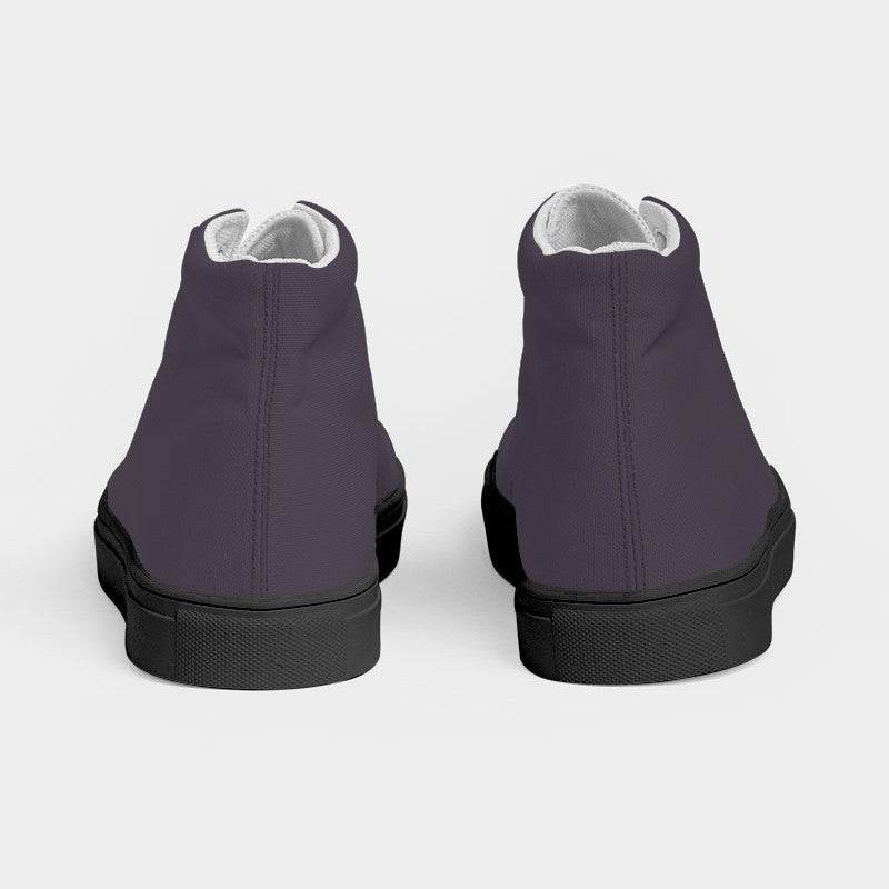 Medium-Dark Neutral Purple Women's High-Top Canvas Sneakers (MPU2-NE-MD) - Back