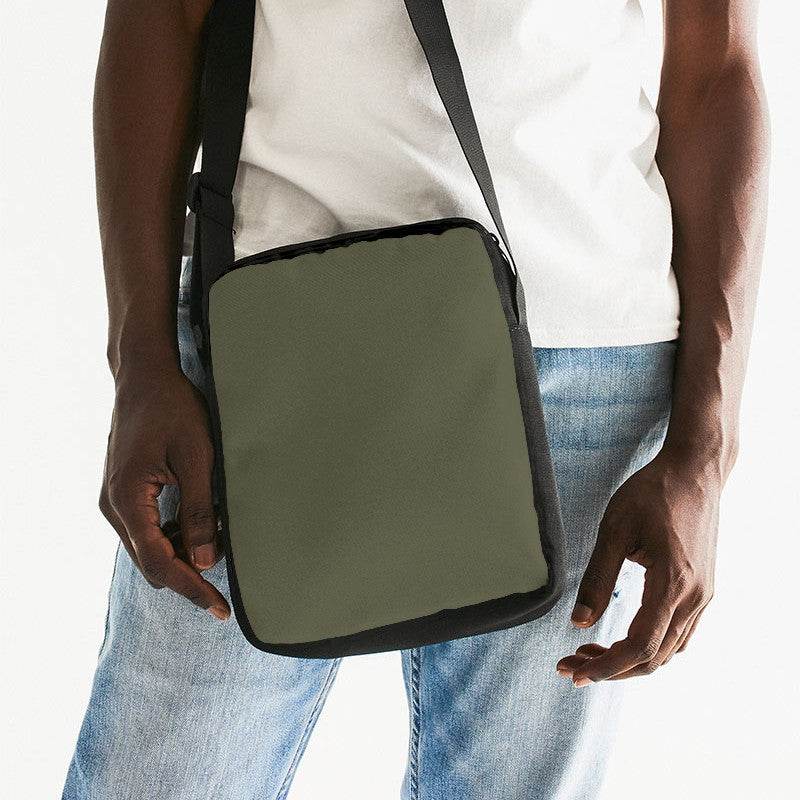 Medium-Dark Neutral Yellow Messenger Pouch (LY2-NE-MD) - Man Front CloseUp