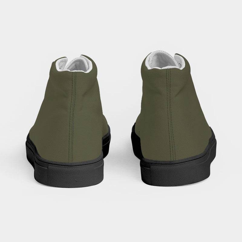 Medium-Dark Neutral Yellow Women's High-Top Canvas Sneakers (LY2-NE-MD) - Back
