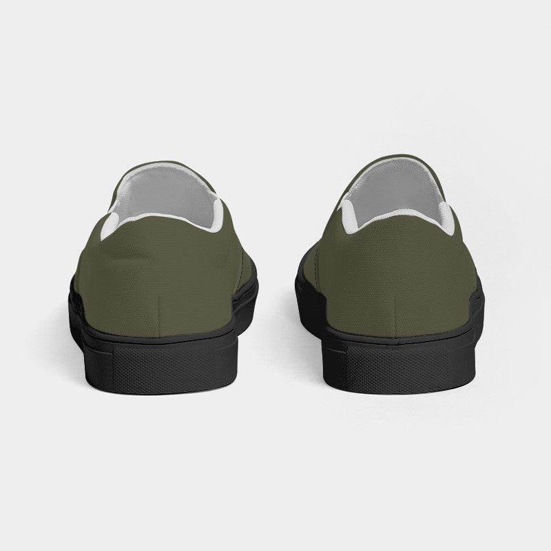 Medium-Dark Neutral Yellow Women's Slip-On Canvas Sneakers (LY2-NE-MD) - Back