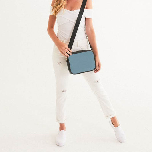 Medium-Light Fully-Muted Cyan Crossbody Bag (BC2-FM-ML) - Woman Front