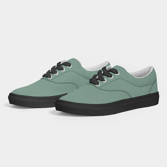 Medium-Light Fully-Muted Green Women's Canvas Sneakers (BGG2-FM-ML) - Side 3
