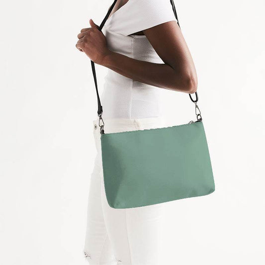 Medium-Light Fully-Muted Green Zip Pouch (BGG2-FM-ML) - Side CloseUp