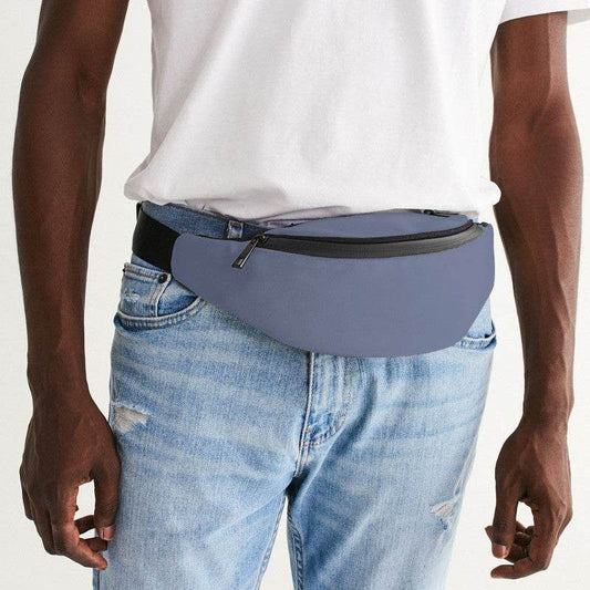 Medium-Light Fully-Muted Indigo Belt Bag (I-FM-ML) - Man Front CloseUp