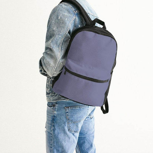 Medium-Light Fully-Muted Indigo Canvas Backpack (PUI2-FM-ML) - Man Back CloseUp
