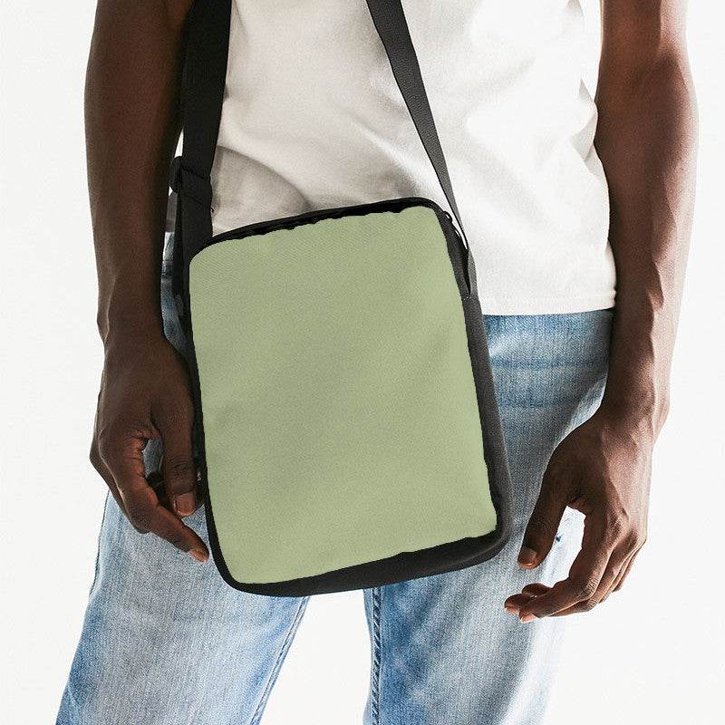Medium-Light Fully-Muted Lime Messenger Pouch (L-FM-ML) - Man Front CloseUp