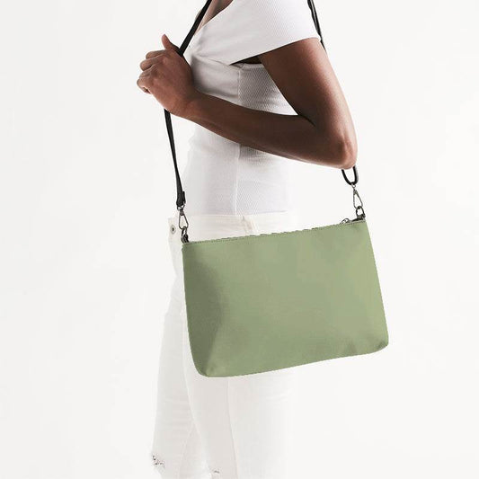 Medium-Light Fully-Muted Lime Zip Pouch (L-FM-ML) - Side CloseUp