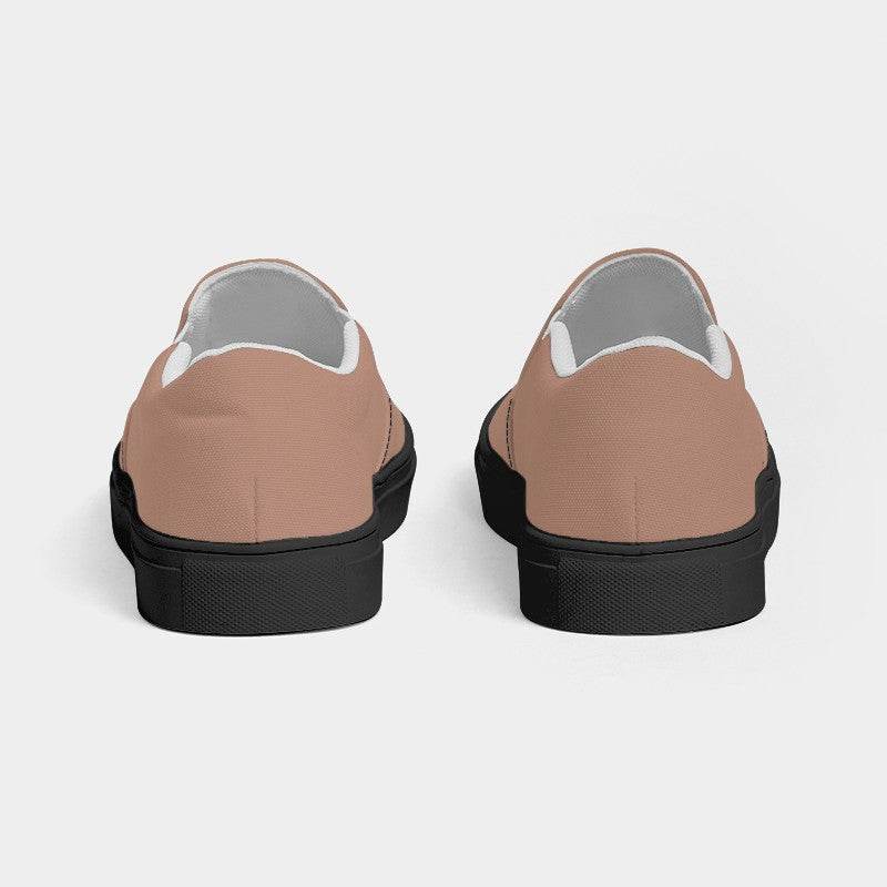Medium-Light Fully-Muted Orange Women's Slip-On Canvas Sneakers (OR2-FM-ML) - Back