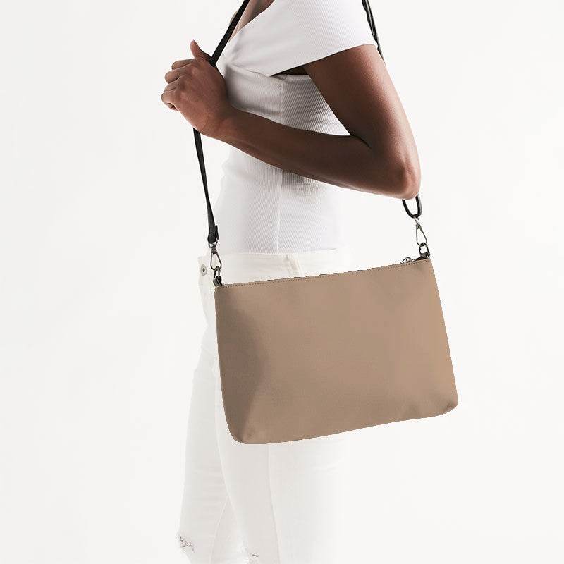 Medium-Light Fully-Muted Orange Zip Pouch (O-FM-ML) - Side CloseUp