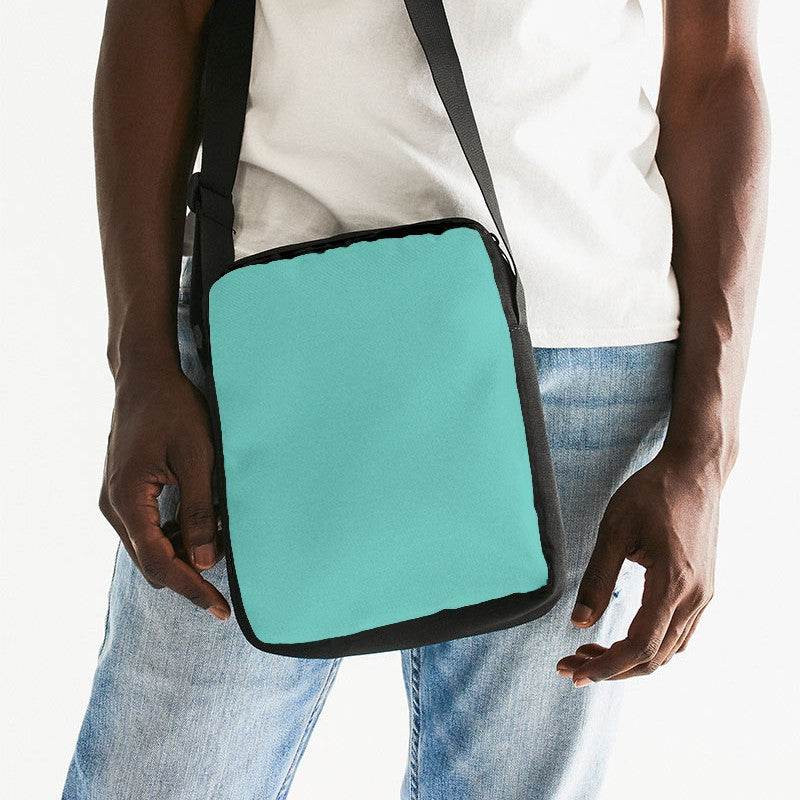 Medium-Light Medium Blue-Green Messenger Pouch (CBG3-ME-ML) - Man Front CloseUp