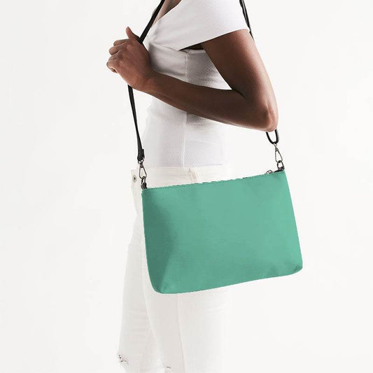 Medium-Light Medium Blue-Green Zip Pouch (BGG1-ME-ML) - Side CloseUp