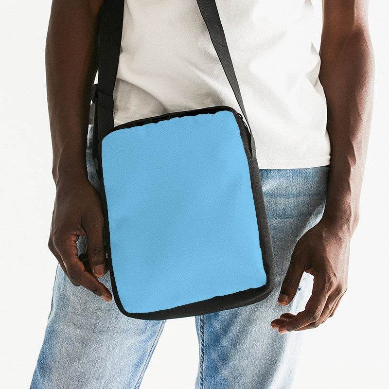 Medium-Light Medium Cyan Messenger Pouch (BC1-ME-ML) - Man Front CloseUp