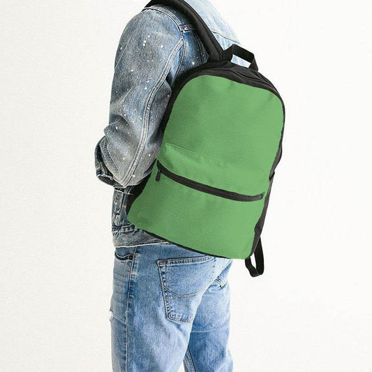 Medium-Light Medium Green Canvas Backpack (GL1-ME-ML) - Man Back CloseUp