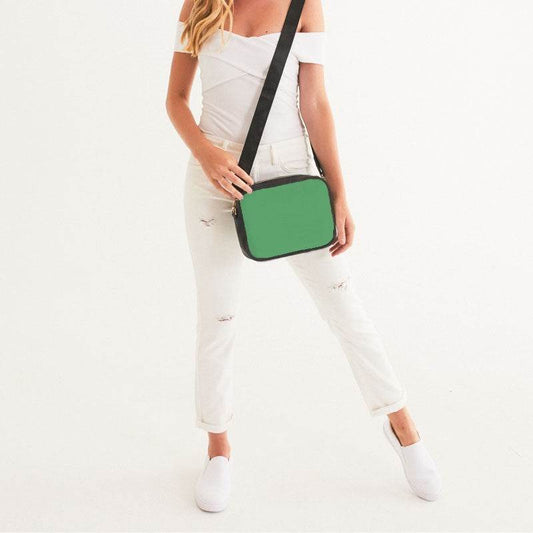 Medium-Light Medium Green Crossbody Bag (G-ME-ML) - Woman Front