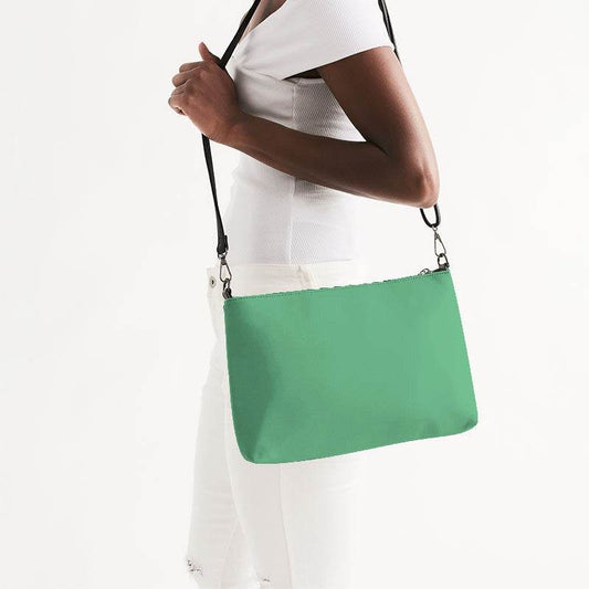 Medium-Light Medium Green Zip Pouch (BGG3-ME-ML) - Side CloseUp