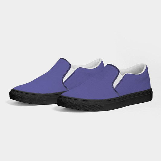 Medium-Light Medium Indigo Men's Slip-On Canvas Sneakers (PUI2-ME-ML) - Side 3