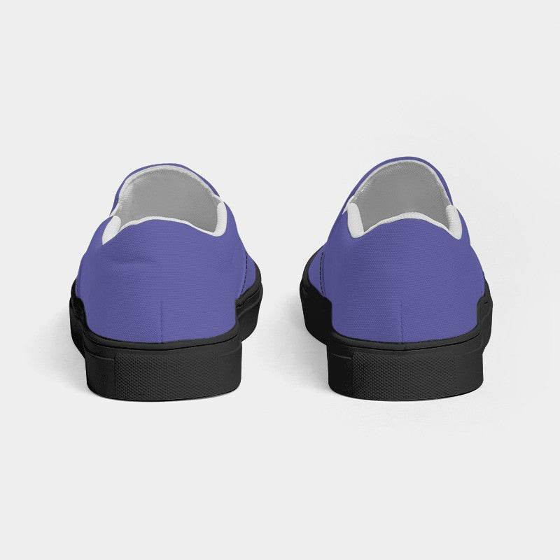 Medium-Light Medium Indigo Women's Slip-On Canvas Sneakers (PUI2-ME-ML) - Back