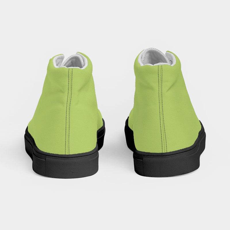 Medium-Light Medium Lime Men's High-Top Canvas Sneakers (L-ME-ML) - Back
