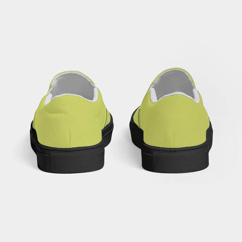 Medium-Light Medium Lime Men's Slip-On Canvas Sneakers (LY1-ME-ML) - Back