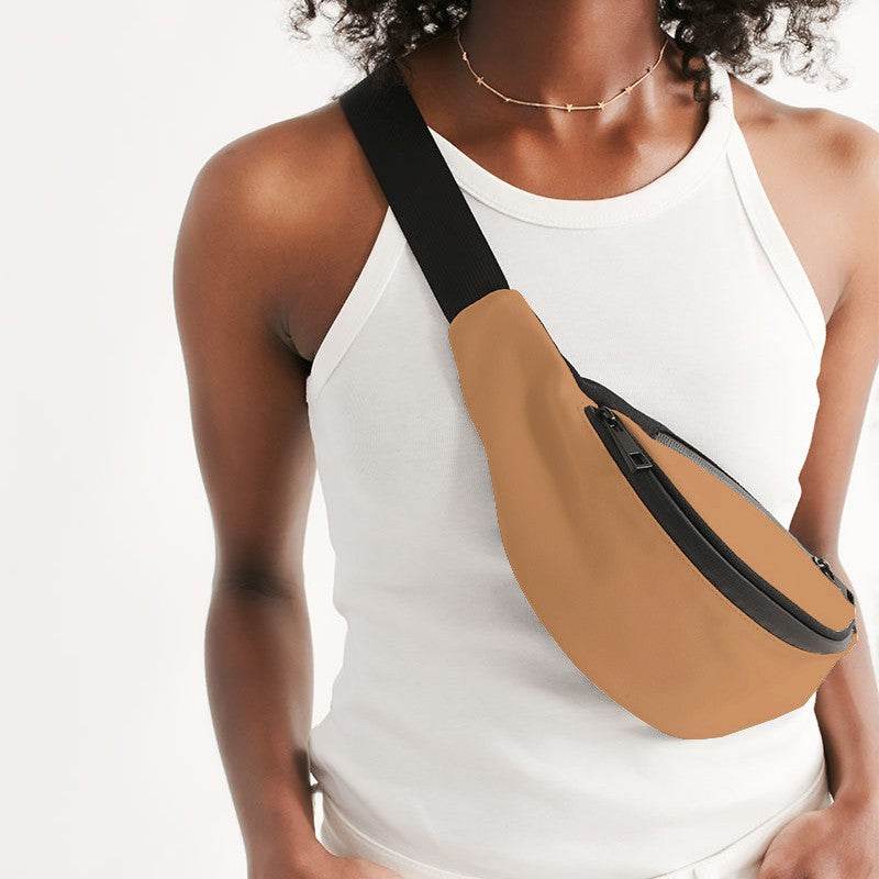 Medium-Light Medium Orange Belt Bag (O-ME-ML) - Woman Front CloseUp