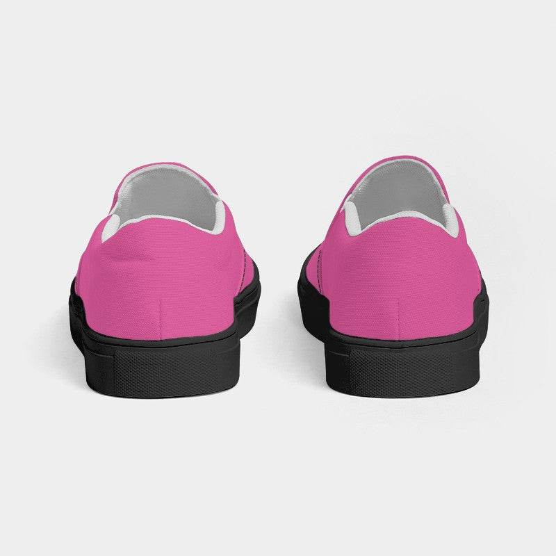 Medium-Light Medium Pink Women's Slip-On Canvas Sneakers (PIM1-ME-ML) - Back