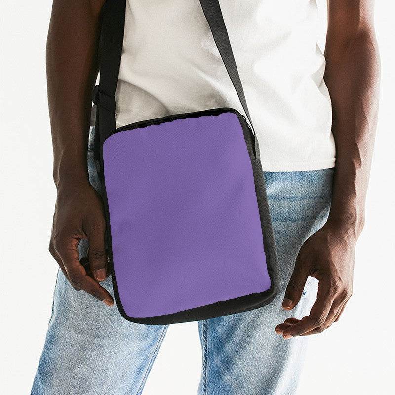 Medium-Light Medium Purple Messenger Pouch (PU-ME-ML) - Man Front CloseUp