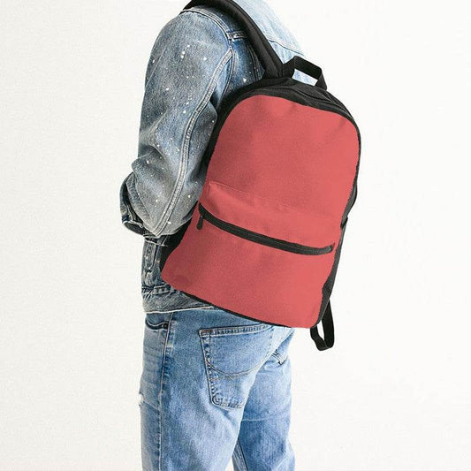 Medium-Light Medium Red Canvas Backpack (RPI1-ME-ML) - Man Back CloseUp
