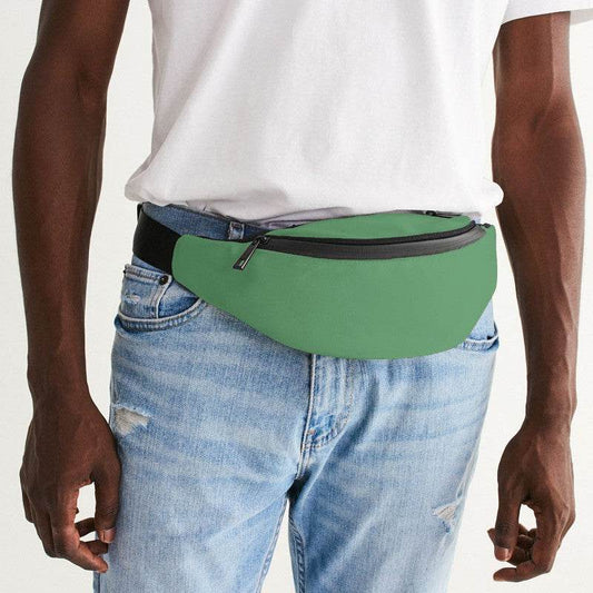 Medium-Light Muted Green Belt Bag (G-MU-ML) - Man Front CloseUp