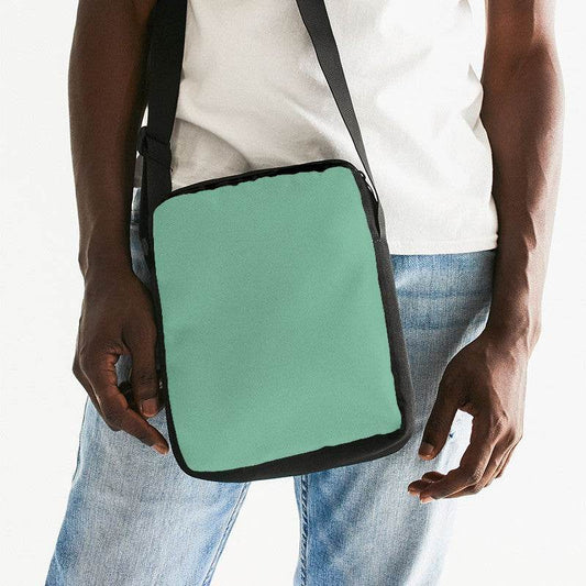 Medium-Light Muted Green Messenger Pouch (BGG2-MU-ML) - Man Front CloseUp