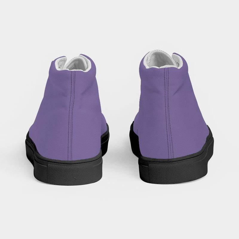 Medium-Light Muted Purple Women's High-Top Canvas Sneakers (PU-MU-ML) - Back