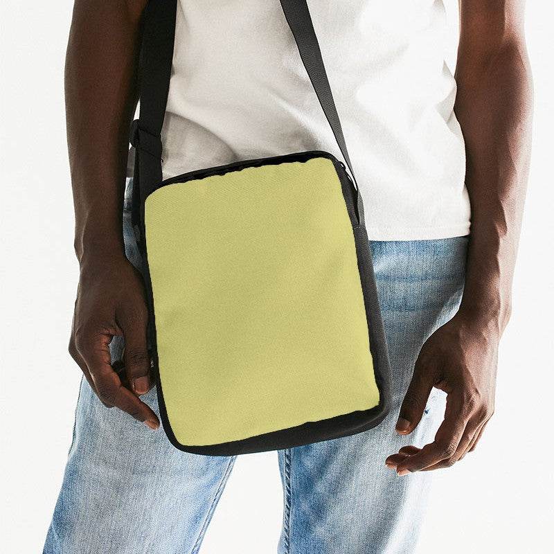 Medium-Light Muted Yellow Messenger Pouch (LY2-MU-ML) - Man Front CloseUp
