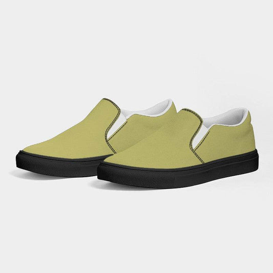 Medium-Light Muted Yellow Women's Slip-On Canvas Sneakers (LY2-MU-ML) - Side 3