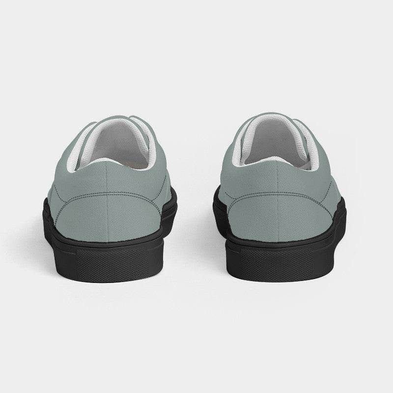 Medium-Light Neutral Blue-Green Men's Canvas Sneakers (BG-NE-ML) - Back