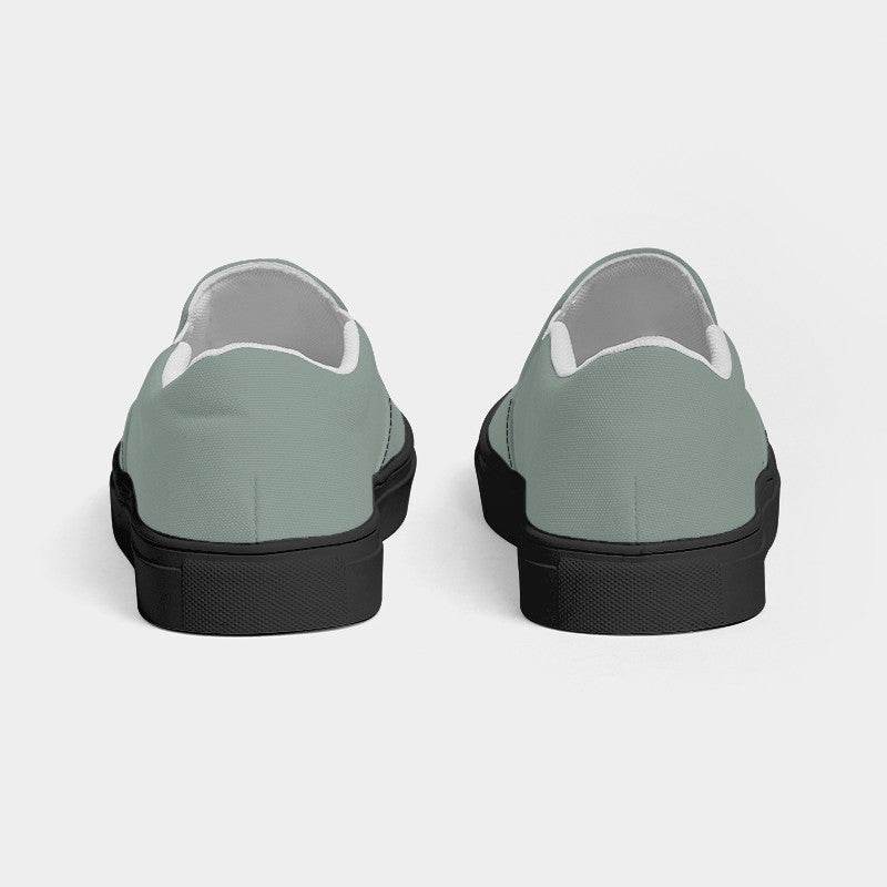 Medium-Light Neutral Green Women's Slip-On Canvas Sneakers (BGG2-NE-ML) - Back