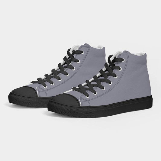 Medium-Light Neutral Indigo Women's High-Top Canvas Sneakers (PUI2-NE-ML) - Side 3