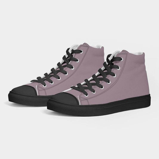 Medium-Light Neutral Magenta Women's High-Top Canvas Sneakers (PIM2-NE-ML) - Side 3