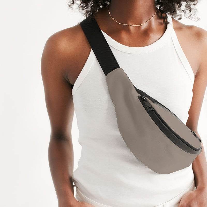 Medium-Light Neutral Orange Belt Bag (O-NE-ML) - Woman Front CloseUp