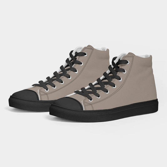 Medium-Light Neutral Orange Men's High-Top Canvas Sneakers (O-NE-ML) - Side 3