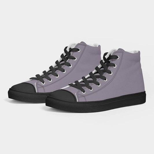 Medium-Light Neutral Purple Women's High-Top Canvas Sneakers (MPU2-NE-ML) - Side 3