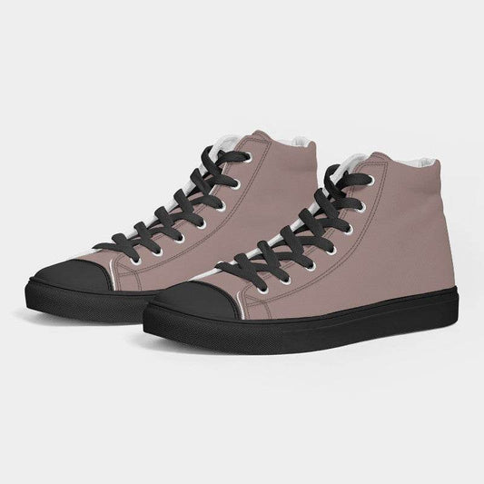 Medium-Light Neutral Red Women's High-Top Canvas Sneakers (R-NE-ML) - Side 3
