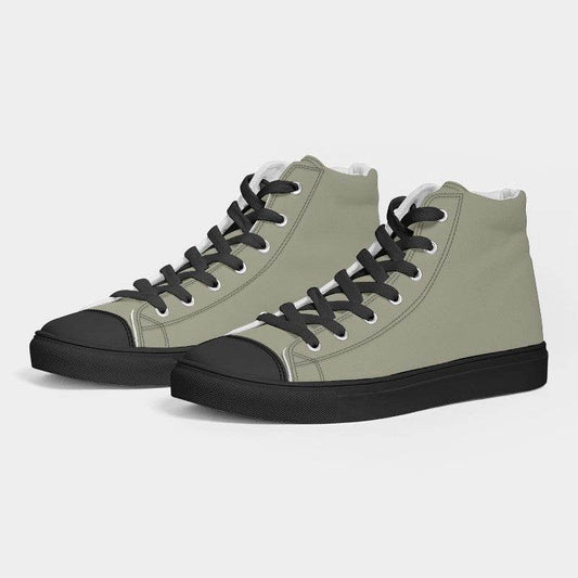 Medium-Light Neutral Yellow Men's High-Top Canvas Sneakers (LY2-NE-ML) - Side 3