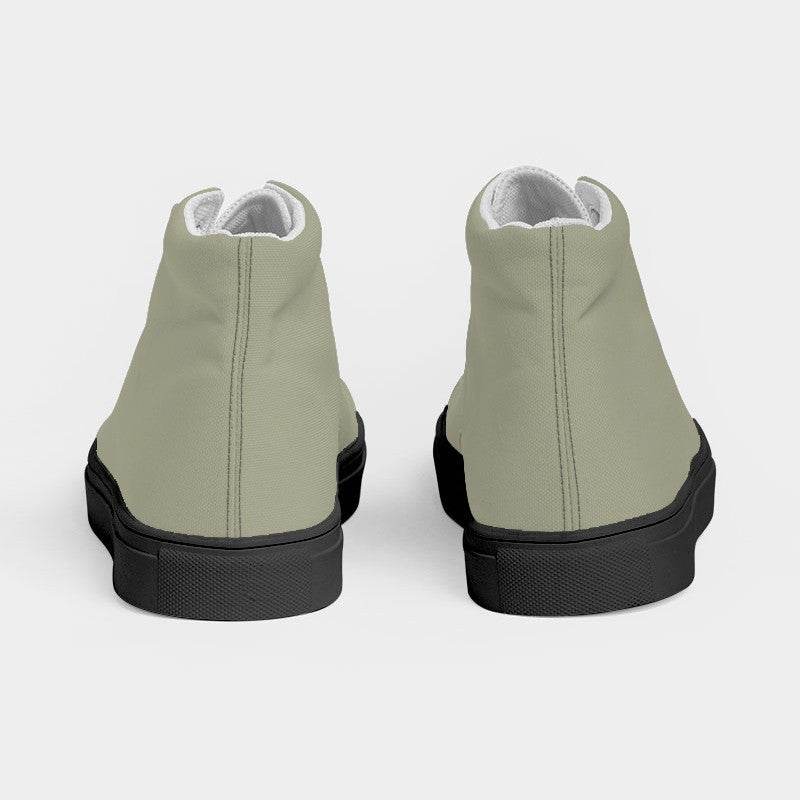 Medium-Light Neutral Yellow Women's High-Top Canvas Sneakers (LY2-NE-ML) - Back