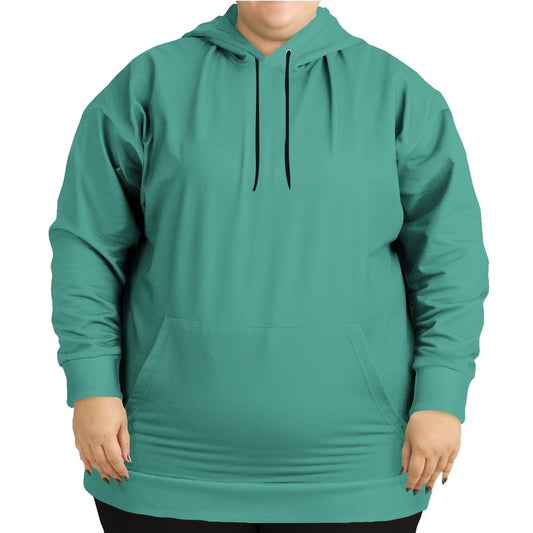 Medium Blue-Green Hoodie PLUS (BG-ME-ME) - Woman Front PLUS