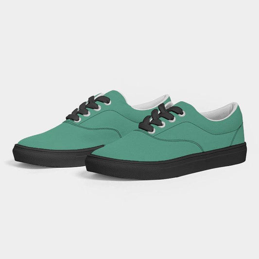 Medium Blue-Green Women's Canvas Sneakers (BGG1-ME-ME) - Side 3