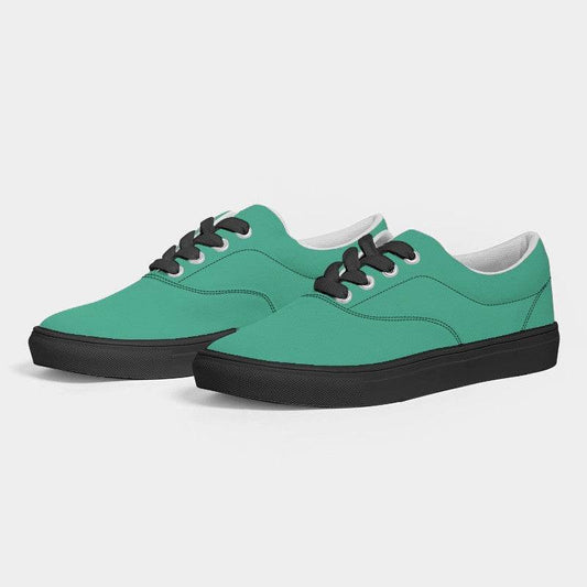 Medium Clear Blue-Green Women's Canvas Sneakers (BGG1-CL-ME) - Side 3