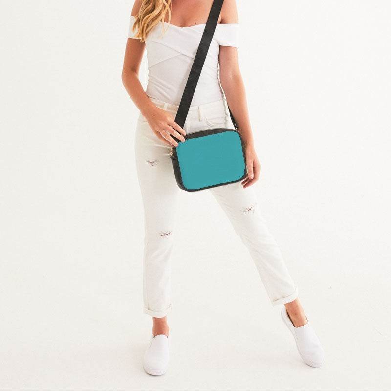 Medium Clear Cyan Crossbody Bag (CBG1-CL-ME) - Woman Front