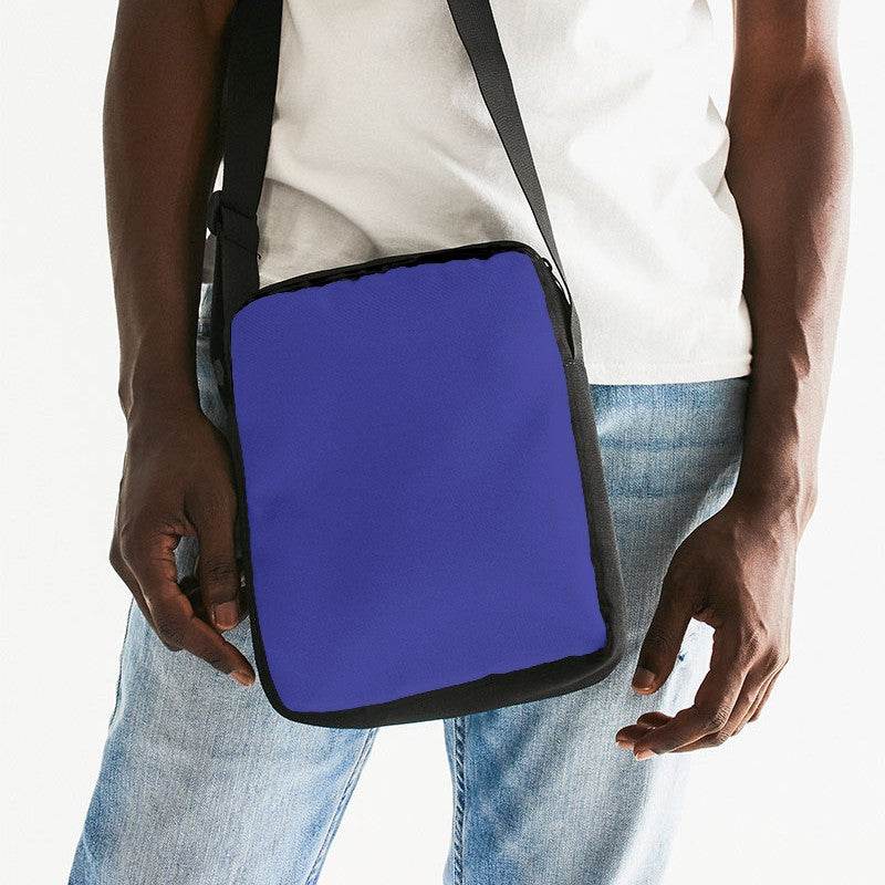 Medium Clear Indigo Messenger Pouch (PUI3-CL-ME) - Man Front CloseUp