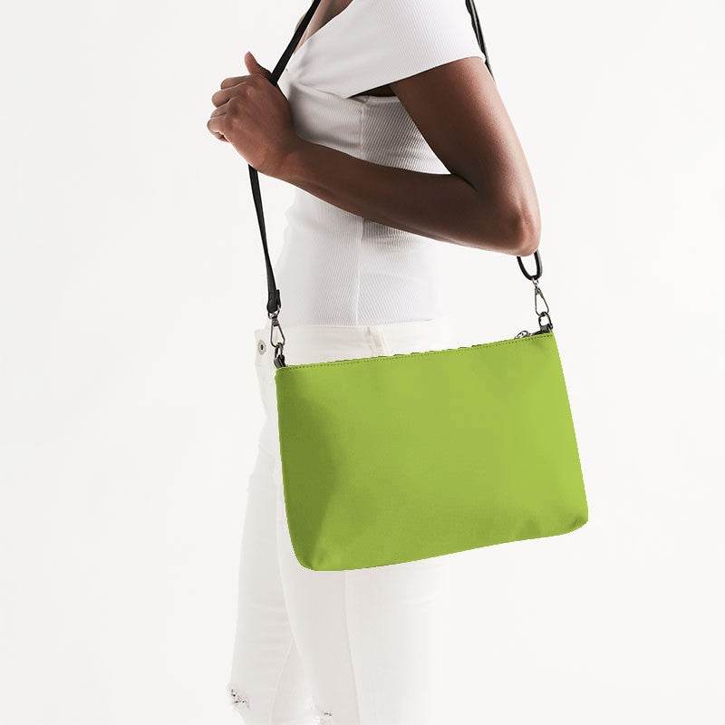 Medium Clear Lime Zip Pouch (L-CL-ME) - Side CloseUp