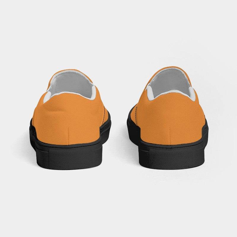 Medium Clear Orange Women's Slip-On Canvas Sneakers (O-CL-ME) - Back
