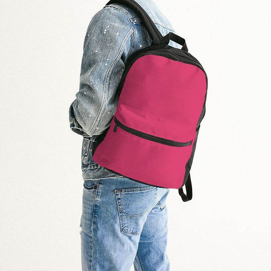 Medium Clear Pink Canvas Backpack (RPI3-CL-ME) - Man Back CloseUp